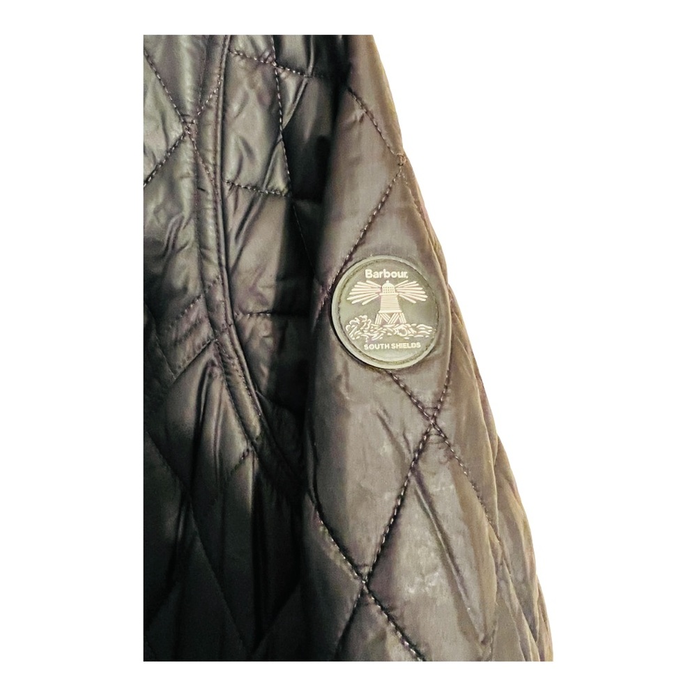 Barbour Fairway Quilted Jacket Zipper Was Broken Off No Zipper Buttons Up Only - Picture 3 of 11